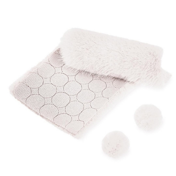 Pompony futerkowe na taśmie białe 3cm 50szt DPFU-014 Dalprint